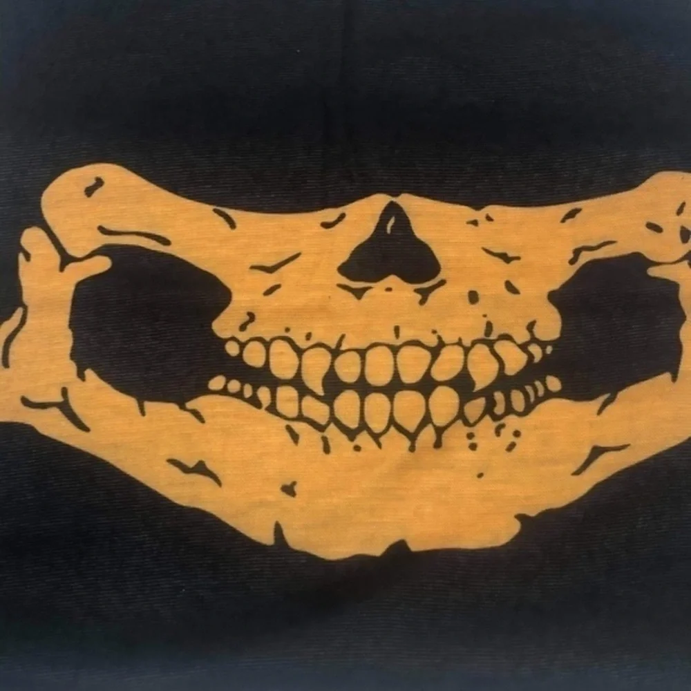 Motorcycle Helmet Skull Neck Face‎ Mask Gold